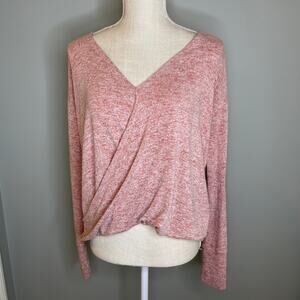 Charmed Hearts Surplice Pullover Blouse, S